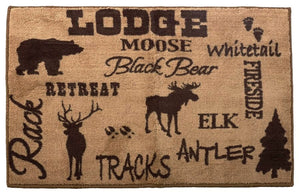 (HXBL1840) "Lodge" Northwoods Bath Mat/Accent Rug