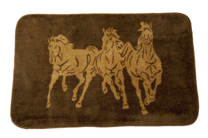 (HXBW3003) "3 Horses" Western Bath/Kitchen Rug