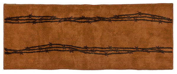 Western Barbwire Chocolate Bath Kitchen Runner Rug 24 x 60 Wild West Living