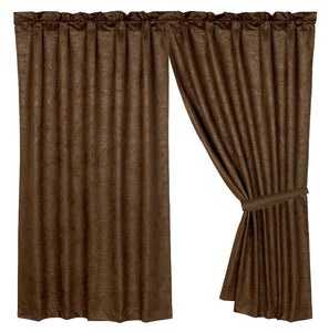 (HXCU1004) "Caldwell" Faux Tooled Leather Curtain