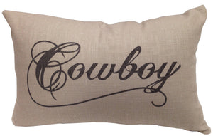 (HXPL5119) "Cowboy" Western Accent Pillow - 12" x 19"