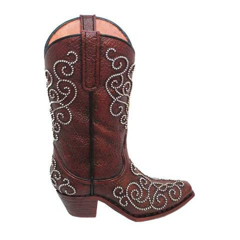 (HXWD7010) Western Studded Boot Vase