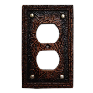 (HXWD8004-SO) Western Tooled  Resin Single Outlet Plate with Studs