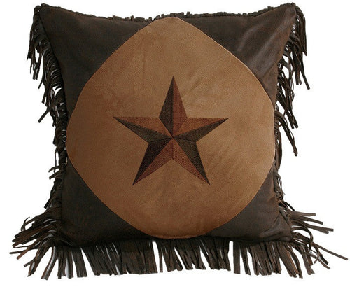 (HXWS2018P5TN) Diamond Shape Star Accent Pillow Dark Tan