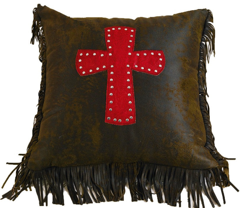 (HXWS4001P2RD) Cheyenne Cross Accent Pillow Red