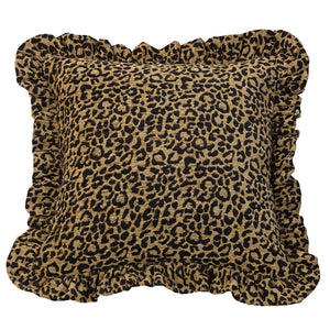 (HXWS4287P2) "San Angelo" Western Leopard Print Decorative Pillow  18" x 18"