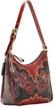 Load image into Gallery viewer, (AW9150629) &quot;Annie&#39;s Secret - Crimson &amp; Chocolate&quot; Western Leather Shoulder Bag by American West