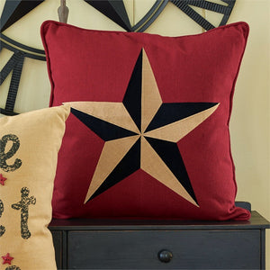 (PD75-024-CVR) Western Red Embroidered Star Accent Pillow