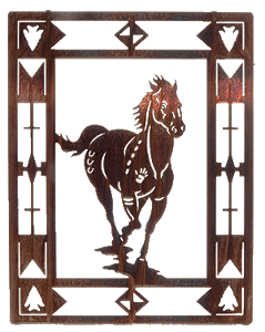 (LZESCP20W) "Escape" Running Horse Laser-Cut Metal Wall Art