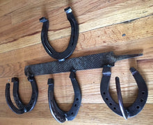 Load image into Gallery viewer, (BLA10) Genuine Horseshoe Wall Hooks with Farrier Rasp