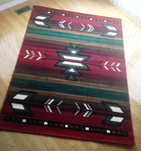 Load image into Gallery viewer, (PW-SW1RED-8x11) &quot;Southwest-2&quot; Red Area Rug - 8 x 11