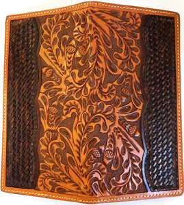 (WFAXWC4-2) Twisted-X Tooled Floral & Basketweave Rodeo Wallet