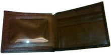 Load image into Gallery viewer, (WFAC792B) Western Leather Bifold Wallet with Hair-On Inlaid Crosses