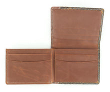 Load image into Gallery viewer, (MFWN5456802) Western Brown Lizard Print Bi-Fold Wallet with Silver Concho