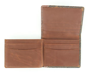 (MFWN5456802) Western Brown Lizard Print Bi-Fold Wallet with Silver Concho