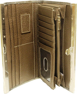 (TD1121194W8) "Wrangler" Western Ladies' Wallet with Black Faux Eel Print