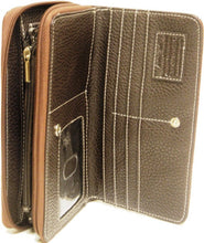 Load image into Gallery viewer, (TD1121215W1) &quot;Wrangler&quot; Western Ladies&#39; Brown Snake Print Wallet with Cross