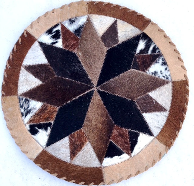 Western Cowhide 16-Point Indian Star Placemat - 2 Sizes Available