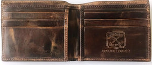 Twisted-X Brown Leather Bi-Fold Wallet with Gold Embroidered Logo