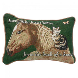 (JT-87-3620-0-D1) "Everything Looks Better From the Back of a Horse" Accent Pillow