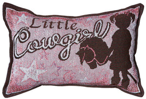 (JT-87-3620-0-D9) "Lil' Cowgirl" Western Accent Pillow 12" x 8"