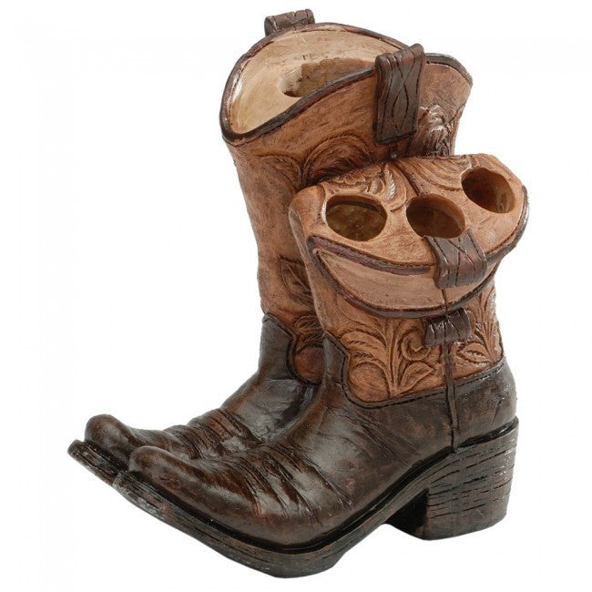 (JT-87-4622) Cowboy Boots Toothbrush & Toothpaste Holder