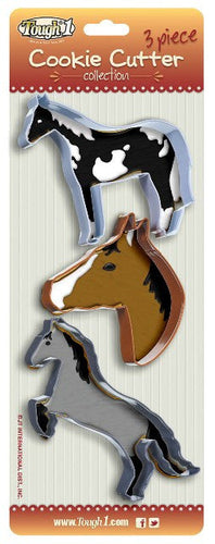 (JT-87-9103-450) Western Horse Cookie Cutter Set of 3