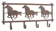 Load image into Gallery viewer, (JT-87-93144) Western Metal Horses &amp; Barbwire Coat Rack