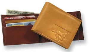 (KCA3040) Western Leather Bi-Fold Wallet with Debossed Horse
