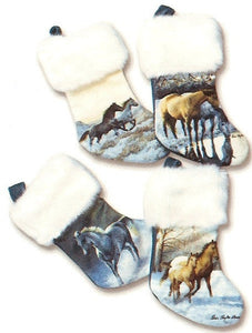 (KCG592) "Stornaments" Ornament Sized Horse-Themed Christmas Stockings (Set of 4)