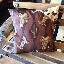 Load image into Gallery viewer, (KDI-BS) Western Accent Pillow - Boots, Saddles, Cactus, Horseshoes