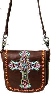 100% Genuine Leather Crossbody with Cross - Choose From 2 Colors!
