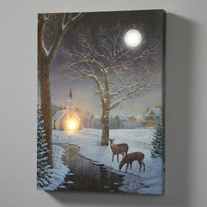 "Winter Evening" Lighted Wrapped Canvas