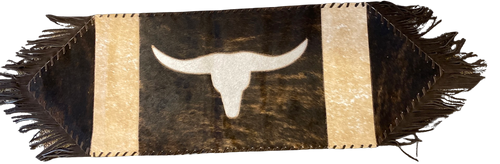 Western Brazilian Cowhide Longhorn Table Runner - 48