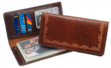 Load image into Gallery viewer, Antique Brown Leather Checkbook Wallet (Made In The USA)
