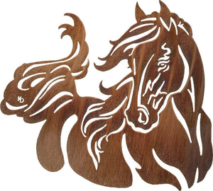 (LZKDWIN28WHP) 28" "Windy" Western Horse Laser Metal Art