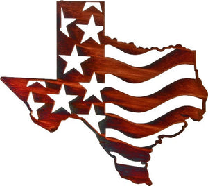 (LZUSTX24WHP) U.S. Texas WesternMetal Laser-Cut Wall Art