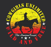 Load image into Gallery viewer, (MBCG1194) &quot;Wild and Free&quot; Cowgirls Unlimited Adult T-Shirt
