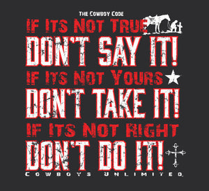 (MBCH1891) "Cowboy Code" Western Christian Adult T-Shirt