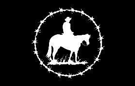 (MBDV8114) "Barbwire Ring with Cowboy" High Performance Vinyl Decal