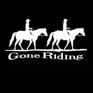 (MBDV8163) "Gone Riding - 2 Quarter Horses" High Performance Vinyl Decal