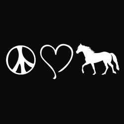 (MBDV8212) "Peace, Love, Horses" High Performance Vinyl Decal