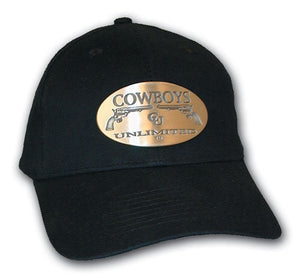 (MBHC9011) "Cowboys Unlimited" Ball Cap with Metallic Buckle - Black