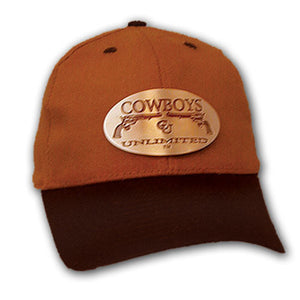 (MBHC9012) "Cowboys Unlimited" Ball Cap with Metallic Buckle - Hazelnut & Black