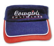 (MBHC9031) "Cowgirls Up" Western Visor - Red, White & Blue