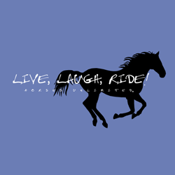 (MBHD7574CB)  "Laugh, Ride" Western Hoodie - Carolina Blue