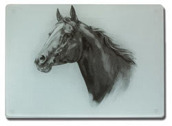 (MBHW9407) "Horse" Western Tempered Glass Cutting Board