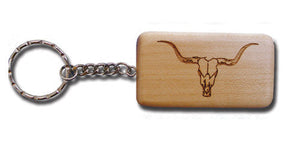 (MBKC5006) "Skull" Wooden Key Chain