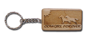 (MBKC5055) "Cowgirl Forever" Wooden Key Chain