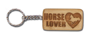 (MBKC5059) "Horse Lover" Wooden Key Chain